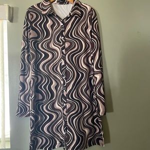 Y2K Brown Dress , LongSleeve , Completely New , Size: L-XL